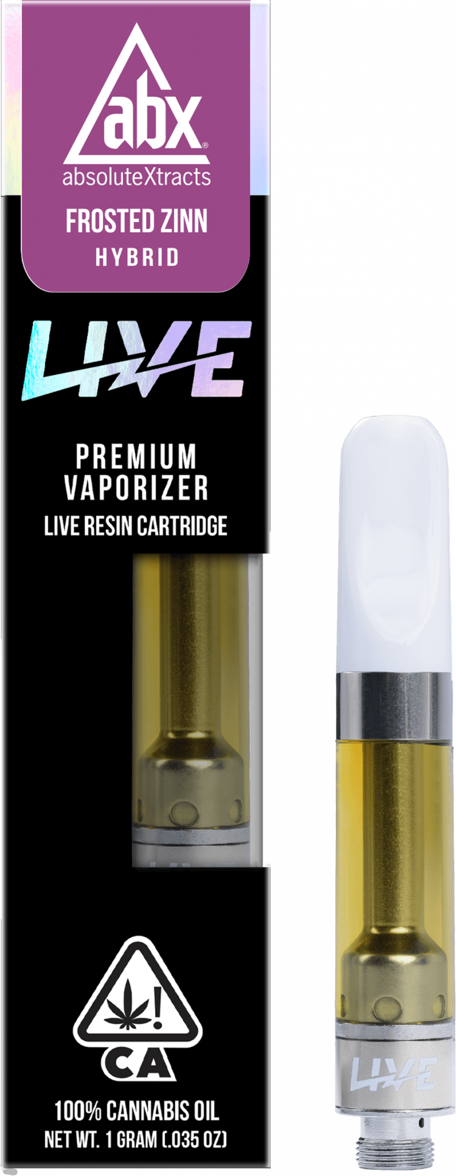 LIVE Resin Vape Cartridge, Frosted Zinn