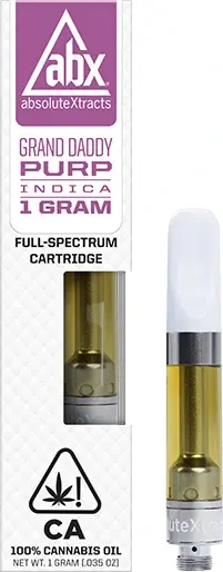 Full-Spectrum Vape Cartridge, Grand Daddy Purp
