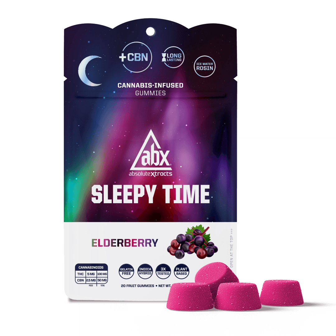 ABX - Elderberry Sleepy Time Hash Rosin + CBN Gummies - 100mg