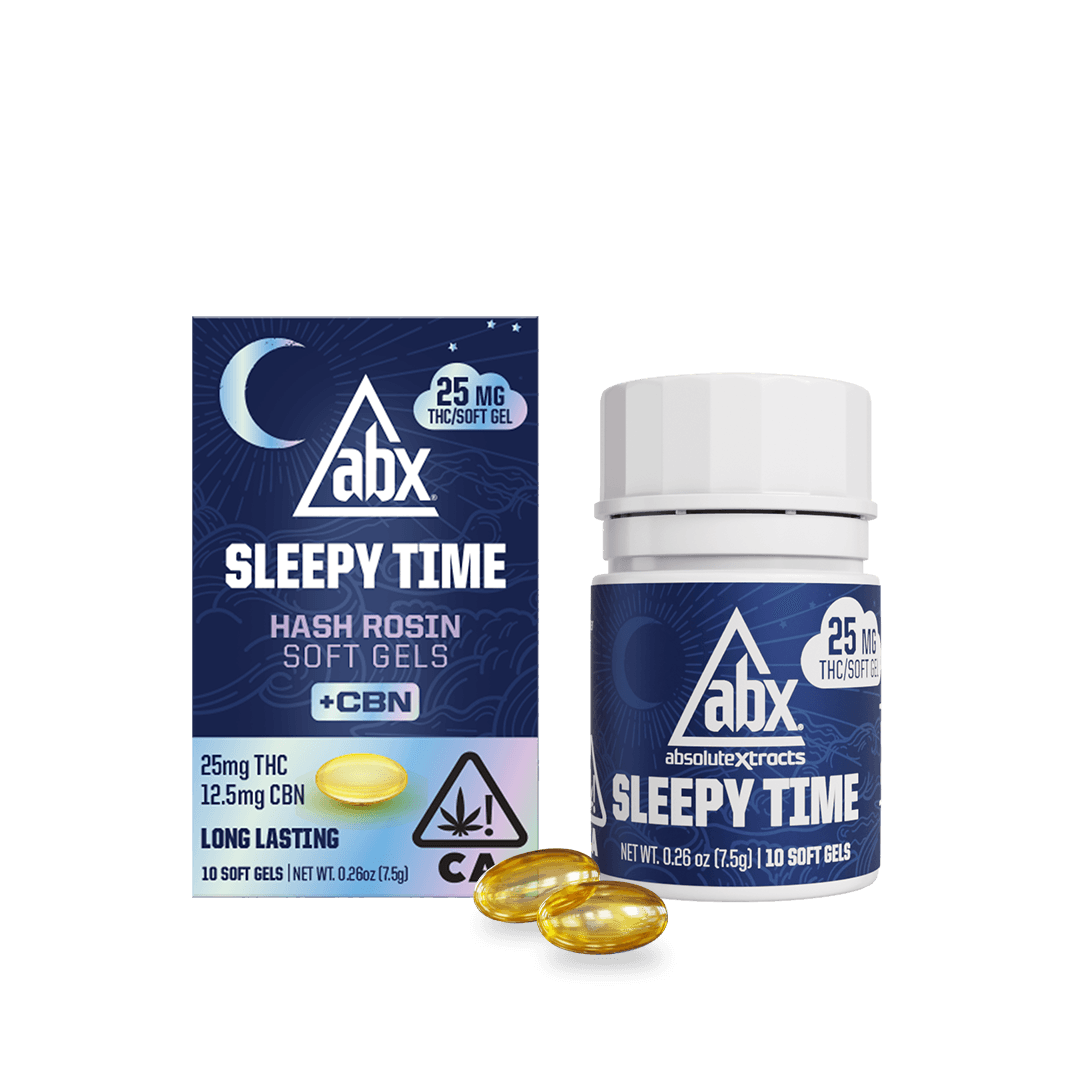 ABX - 25mg Sleepy Time Hash Rosin + CBN Soft Gels - 10ct