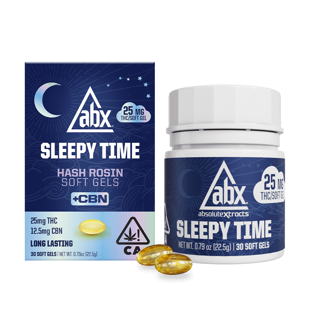 ABX - 25mg Sleepy Time Hash Rosin + CBN Soft Gels - 30ct