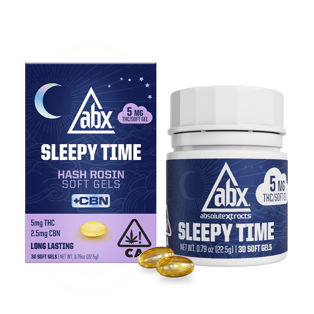 ABX - 5mg Sleepy Time Hash Rosin + CBN Soft Gels - 30ct